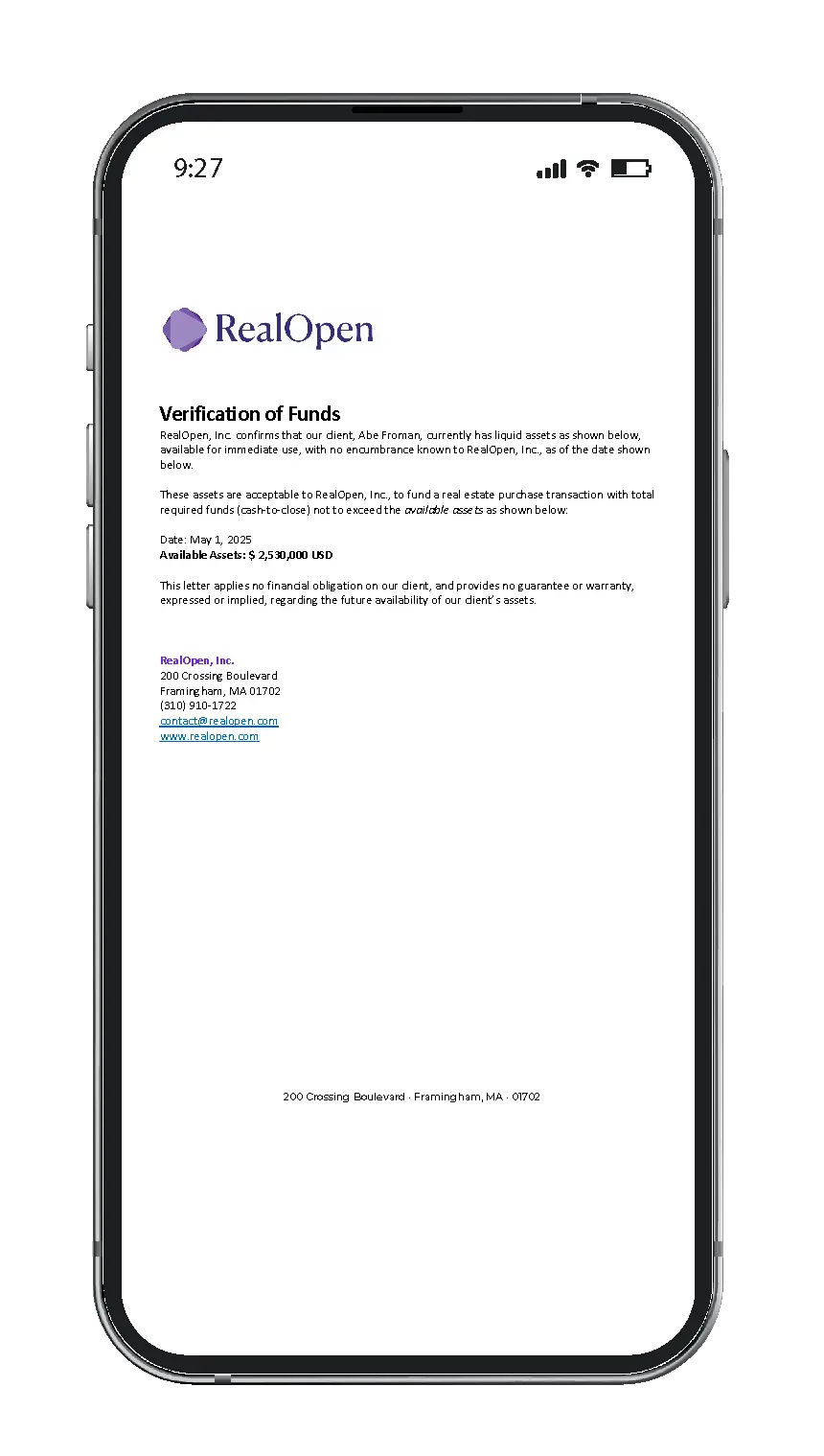 RealOpen identity verification (KYC)