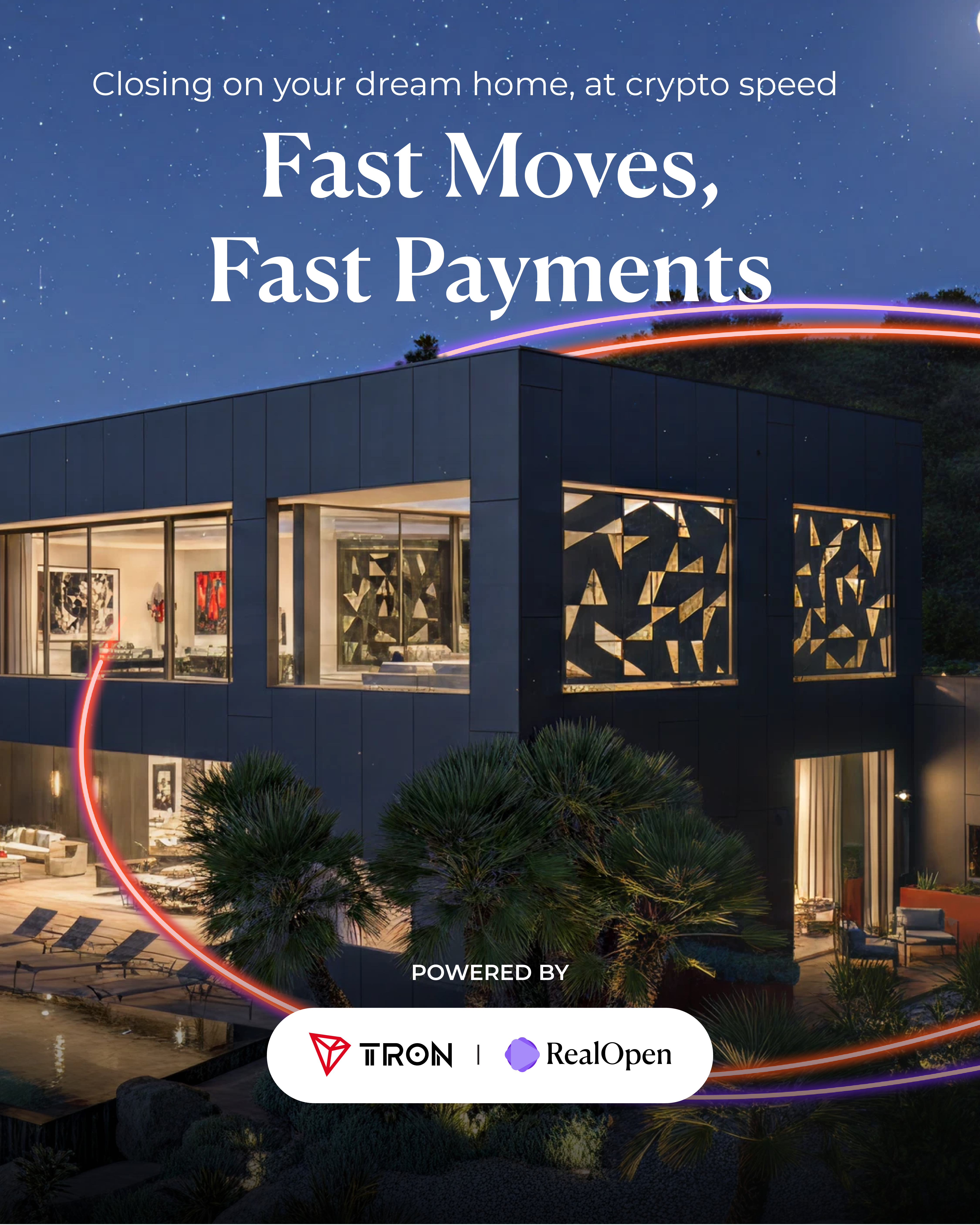 TRON x RealOpen Fast Moves Fast Payments Campaign Visual