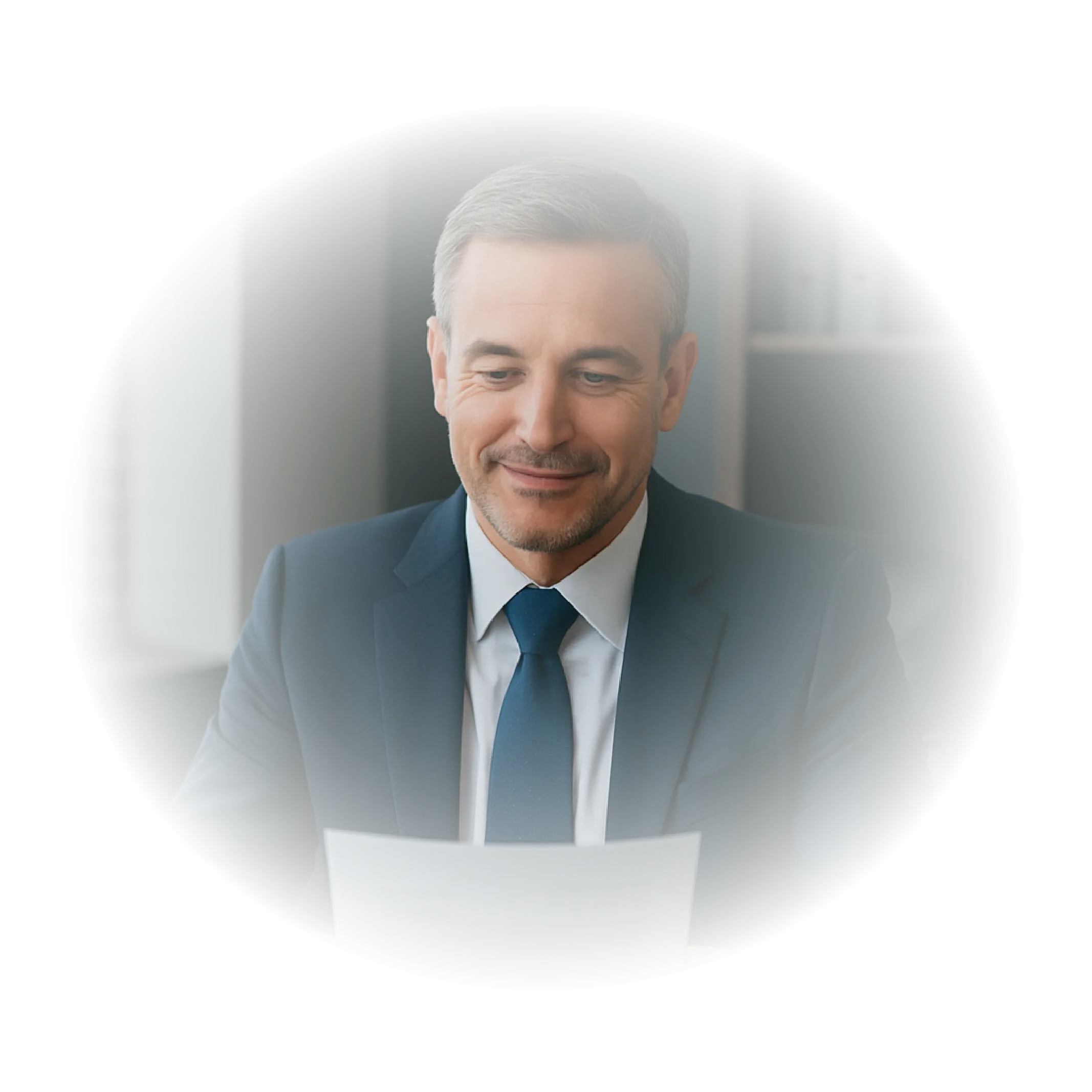 An escrow agent looking pleased with a simple cash closing